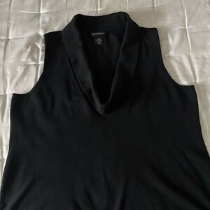 Black Sleeveless Cowl Neck Top